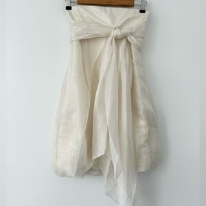 Strapless ivory mini dress, size S